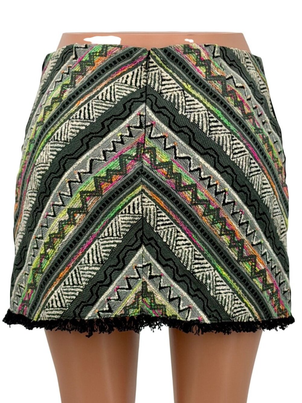 NWT Urban Outfitters Geometric Fringe Hem Mini Skirt L | Indie Sleaze Whimsigoth - Picture 8 of 16